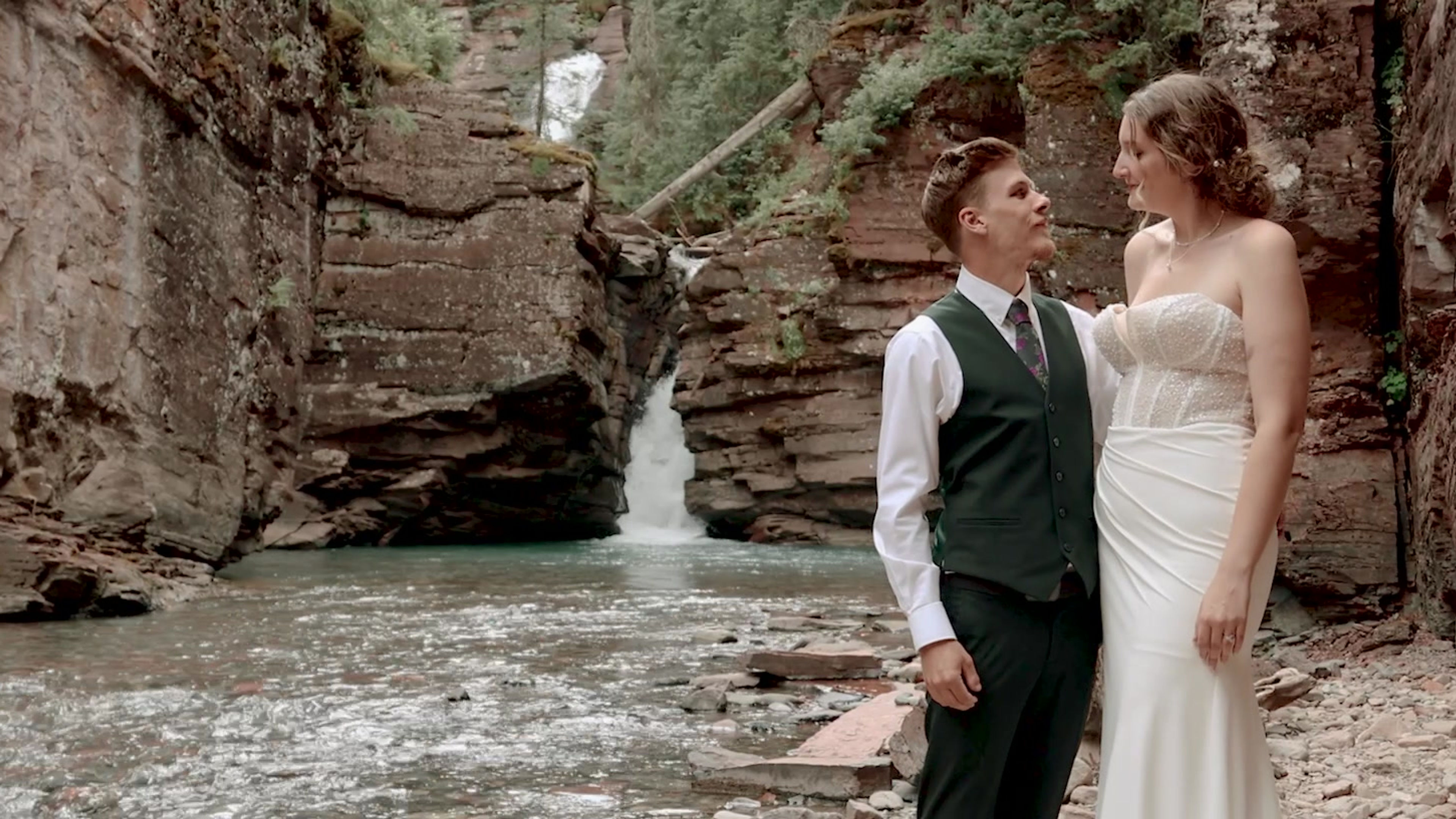 Justin + Annalise's Waterfall Wedding